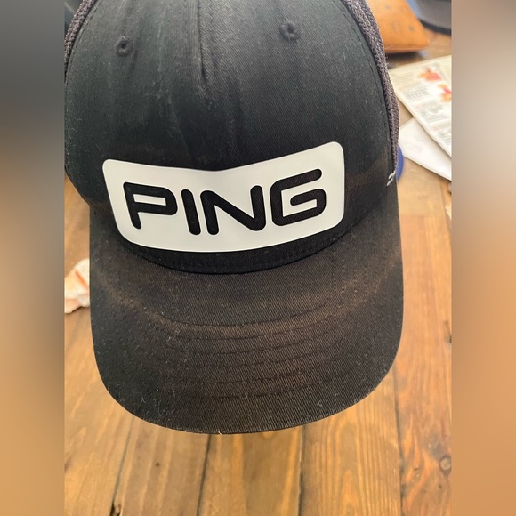 Ping Black and Gray Golf Cap worn in faded bill athleisure athletic sporty - Picture 2 of 6